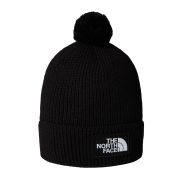 Căciulă cu pompon The North Face Logo Box Pom - negru Black | pompon detașabil