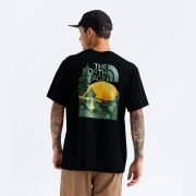 Tricou The North Face Pitch A Tent Relaxed pentru bărbați - negru Black | bumbac 100%