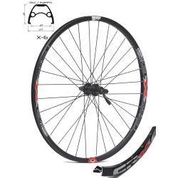 Roata CROSSER X6 32H 28" Spate QR Disc Center Lock Caseta capsata butuc SHIMANO TX505 Negru
