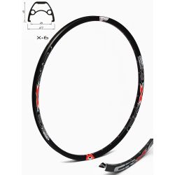 Janta CROSSER X6 28" 32H Negru - capsata