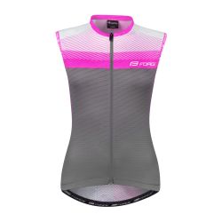 Tricou ciclism fara maneci Force F Acceler, gri/roz