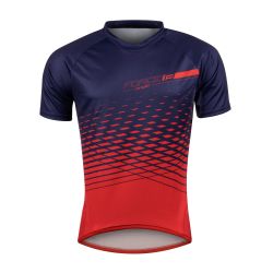 Tricou maneca scurta Force MTB Angle albastru/rosu