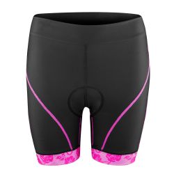 Pantaloni scurti Force Rose Lady pana la talie cu bazon, negru/roz XS