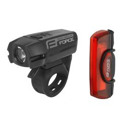 Force - Set lumini (far + stop) Glare, 1 led - negru