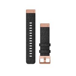 Garmin curea nailon - QuickFit 20 - neagra - rose gold
