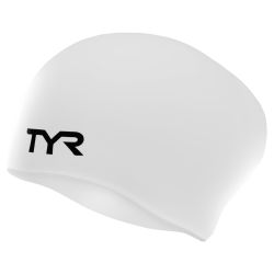TYR - casca inot silicon par lung - Long Hair Silicon Cap - alb
