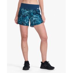 2XU - Pantaloni scurti de alergare pentru femei Aero 5 inch Shorts - albastru multicolor