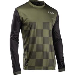 Northwave - bluza ciclism pentru barbati maneca lunga sharp jersey verde army negru