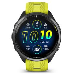 Garmin Forerunner 965 ceas multisport GPS AMOLED - gri titan DLC curea galbenă