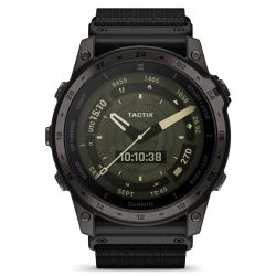 Garmin - Tactix 7 AMOLED Sapphire ceas multisport cu GPS - ramă neagră Titanium DLC și curea din silicon neagră + nailon