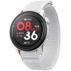 Coros - Pace 3 - ceas multisport GPS - alb rosu Chalk - curea alba/nailon