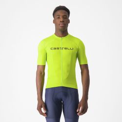 Castelli - tricou ciclism maneca scurta regular fit - Prologo Lite Jersey - 16-38 gr C - verde lime | verde inchis