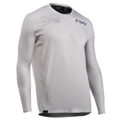 Northwave - tricou ciclism maneca lunga - Edge 2 Jersey Long Sleeve - Light Grey | Dark Purple