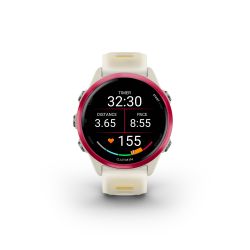 Garmin Forerunner 570 - 42 mm - ceas multisport cu GPS si AMOLED - alb mango roz Raspberry Aluminium with Translucent Bone | Mango Band