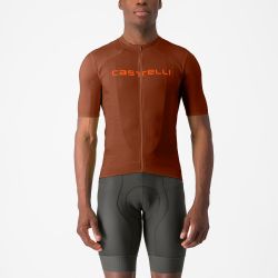 Castelli - tricou ciclism maneca scurta regular fit - Prologo Lite Jersey - 16-38 gr C - grena | portocaliu