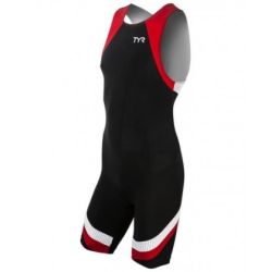 TYR - trisuit carbon cu fermoar pe spate - negru rosu