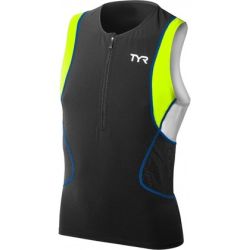 Men Competitor Singlet TYR negru-lime-albastru
