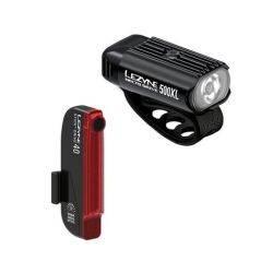 Lezyne - lumini set fata-spate - HECTO DRIVE 500XL/STICK+ DRIVE PAIR INCLUDES 1 FRONT HECTO AND 1 REAR L - USB - negru