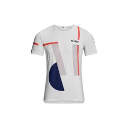 CEP - tricou tehnic - the run shirt round neck short sleeve v5 - white | geometrics