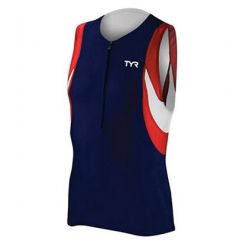 TYR - bluza triatlon fara maneci - Men's Competitor Singlet - bleumarin rosu
