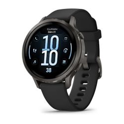 Garmin - Venu 4 41mm smartwatch cu GPS și AMOLED - Gri ardezie cu Curea din silicon negru