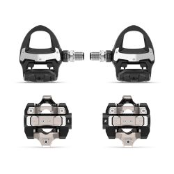 Garmin Rally RS/XC210 | Contor de putere (powermeter dual MTB + sosea) pentru ciclism cu placute Shimano SPD-SL si pedale de schimb pentru MTB cu placute Shimano SPD