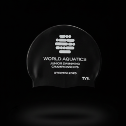 Cască înot TYR World Aquatics Otopeni 2025 - negru/alb, ediție limitată