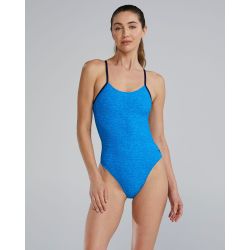 Costum înot întreg TYR LAPPED Cutoutfit - albastru | 300+ ore rezistență clor