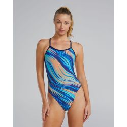 Costum înot TYR CROSSCUTFIT Durafast Elite - teal/portocaliu | rezistent clor