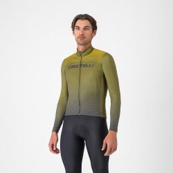 Tricou ciclism Castelli Apice Thermal - salvie/albastru | confort termic