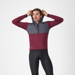 Hanorac casual Castelli UNLTD Roam Hoodie - vișiniu/gri | Confort termic
