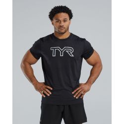 Tricou tehnic TYR Airtec Big Logo Tee - negru | respirabil