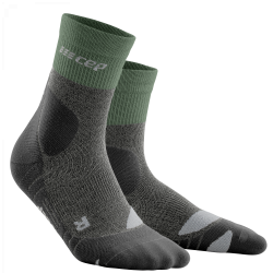 Sosete compresie hiking CEP Light Merino Mid Cut - verde/gri | antivezicule