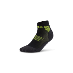 Șosete compresie alergare CEP Run 5.0 Low Cut - negru/lime | recuperare îmbunătățită