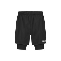 Pantaloni scurți CEP Core Run 2in1 - negru | compresie & stabilitate