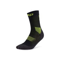 Șosete compresie mid cut CEP Run 5.0 - negru/lime | stabilitate și performanță