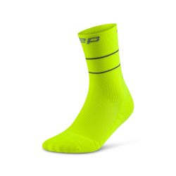 Șosete compresie CEP Pro Run Reflective 2.0 W mid cut - galben neon | alergare performanță
