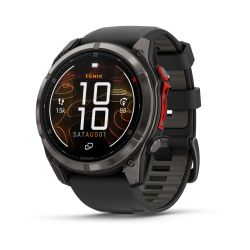 Garmin fenix 8 Pro – 51 mm, MicroLED | Sapphire, Titan DLC gri carbon cu curea din silicon neagră/Pebble Grey