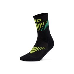 Șosete compresie CEP Core Run Merino Mid Cut - negru/lime | alergare vreme rece