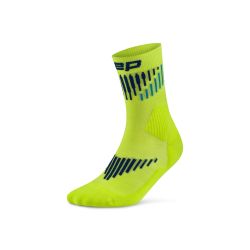 Șosete compresie CEP Core Run Merino Mid Cut - lime/albastru | alergare vreme rece