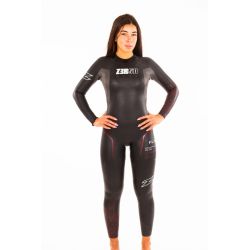 Z3R0D - costum neopren femei Flex wetsuit - black red