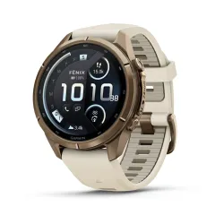 Garmin Fenix 9 Pro AMOLED inReach - 43 mm Titan Gold French Gray - Smartwatch Multisport Premium cu AMOLED