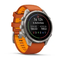 Garmin Fenix 9 Pro AMOLED inReach - 47 mm Titan Autumn Orange - Smartwatch Multisport Premium cu AMOLED