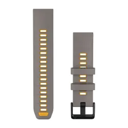 Garmin QuickFit 22 - curea silicon - gri Silver Gray I Yellow Flare
