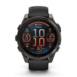 Garmin fenix 8 AMOLED Sapphire 47mm - smartwatch premium GPS negru Titanium DLC
