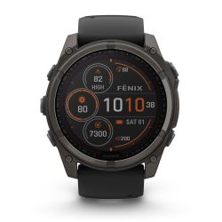 Garmin fenix 8 SOLAR Sapphire 51mm - smartwatch premium GPS negru Titanium DLC