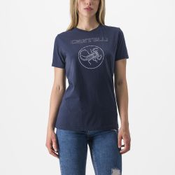 Tricou casual Castelli Pedalare Tee de dama Bleumarin