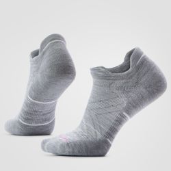 Șosete Merino alergare Smartwool Run - gri deschis/alb | Low Ankle | Targeted Cushion