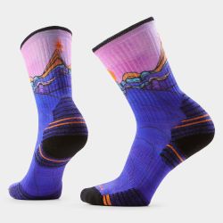 Șosete Merino hiking Smartwool Hike Mountain Sunrise - bleumarin Deep Navy | Crew | Targeted Cushion