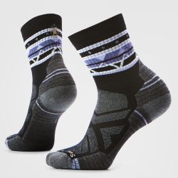 Șosete Merino hiking Smartwool Hike Zig Zag Valley - negru | Mid Crew | Light Cushion